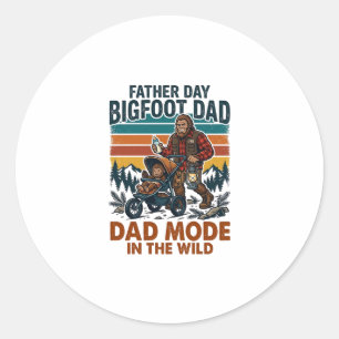 Father Day Bigfoot Dad Shirt Camping Legend Father Classic Round Sticker