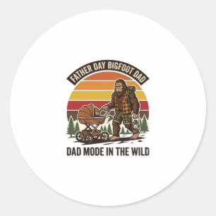 Father Day Bigfoot Dad Shirt Camping Legend Father Classic Round Sticker