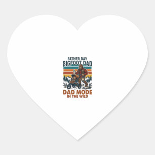 Father Day Bigfoot Dad Shirt Camping Legend Father Heart Sticker