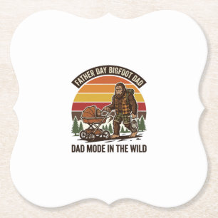 Father Day Bigfoot Dad Shirt Camping Legend Father Paper Coaster