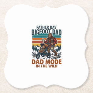 Father Day Bigfoot Dad Shirt Camping Legend Father Paper Coaster