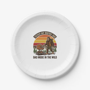 Father Day Bigfoot Dad Shirt Camping Legend Father Paper Plate