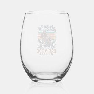 Father Day Bigfoot Dad Shirt Camping Legend Father Stemless Wine Glass