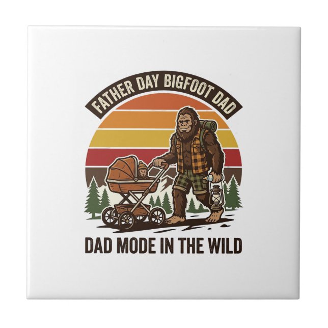 Father Day Bigfoot Dad Shirt Camping Legend Father Tile (Front)