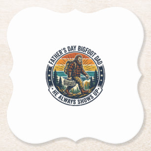 Father Day Bigfoot Dad Shirt Funny Forest Legend D Paper Coaster