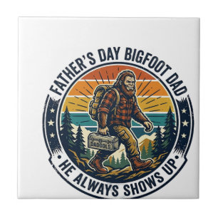 Father Day Bigfoot Dad Shirt Funny Forest Legend D Tile