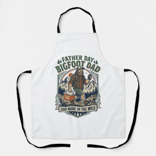 Father Day Bigfoot Dad Shirt Mythical Family Man R Apron