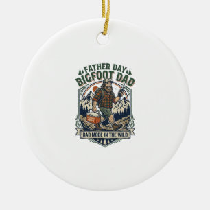 Father Day Bigfoot Dad Shirt Mythical Family Man R Ceramic Tree Decoration
