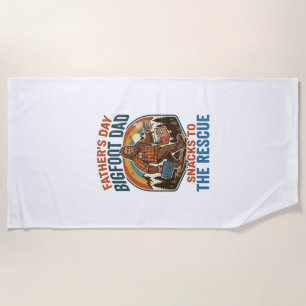 Father Day Bigfoot Dad Shirt Raising Kids Like A L Beach Towel