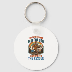 Father Day Bigfoot Dad Shirt Raising Kids Like A L Key Ring