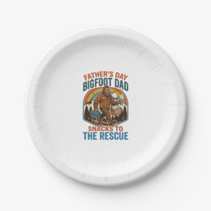 Father Day Bigfoot Dad Shirt Raising Kids Like A L Paper Plate
