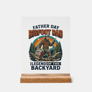 Father Day Bigfoot Dad Shirt Snacks Hero Funny Gif Acrylic Sign