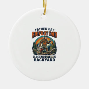 Father Day Bigfoot Dad Shirt Snacks Hero Funny Gif Ceramic Tree Decoration