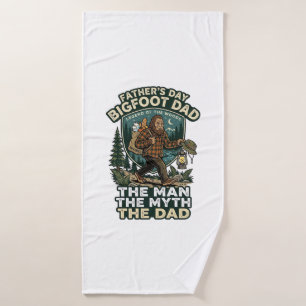 Father Day Bigfoot Dad Shirt Strong Quiet Reliable Bath Towel