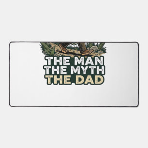 Father Day Bigfoot Dad Shirt Strong Quiet Reliable Desk Mat