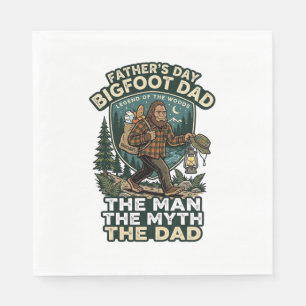 Father Day Bigfoot Dad Shirt Strong Quiet Reliable Napkin