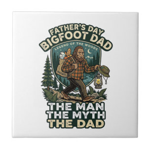 Father Day Bigfoot Dad Shirt Strong Quiet Reliable Tile