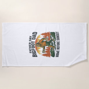 Father Day Bigfoot Dad Shirt The Man The Myth The  Beach Towel