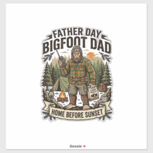 Father Day Bigfoot Dad Shirt Woodland Papa Retro G