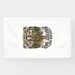 Father Day Bigfoot Dad Shirt Woodland Papa Retro G Banner
