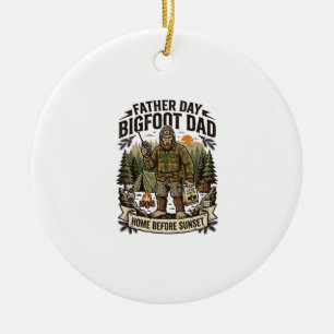 Father Day Bigfoot Dad Shirt Woodland Papa Retro G Ceramic Tree Decoration
