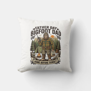 Father Day Bigfoot Dad Shirt Woodland Papa Retro G Cushion