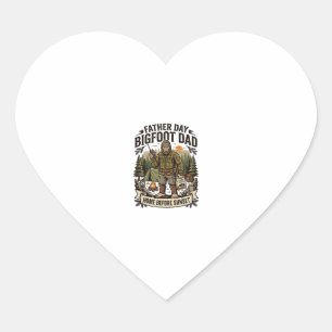 Father Day Bigfoot Dad Shirt Woodland Papa Retro G Heart Sticker
