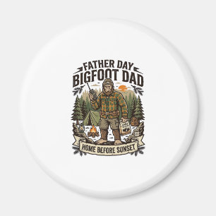 Father Day Bigfoot Dad Shirt Woodland Papa Retro G Magnet