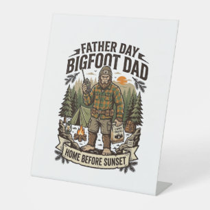 Father Day Bigfoot Dad Shirt Woodland Papa Retro G Pedestal Sign