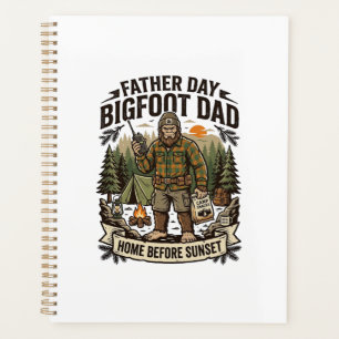 Father Day Bigfoot Dad Shirt Woodland Papa Retro G Planner