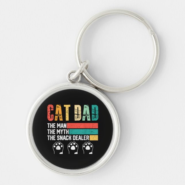 Father Day Cat Dad Key Ring (Front)
