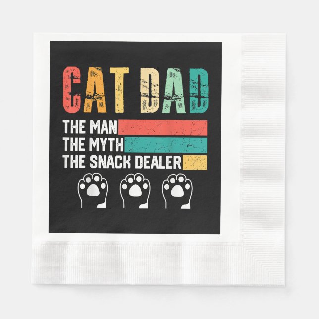 Father Day Cat Dad Napkin (Front)