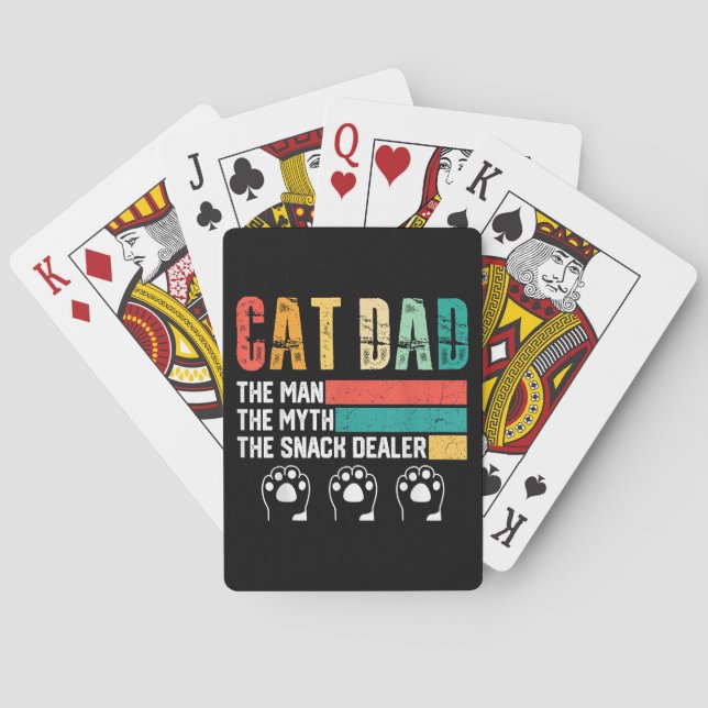 Father Day Cat Dad Playing Cards (Back)