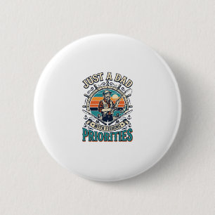 Father Day Fishing Dad Shirt Just A Dad With Fishi 6 Cm Round Badge