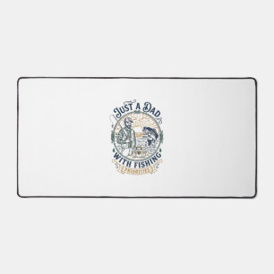 Father Day Fishing Dad Shirt Just A Dad With Fishi Desk Mat
