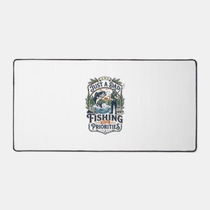 Father Day Fishing Dad Shirt Just A Dad With Fishi Desk Mat