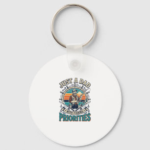 Father Day Fishing Dad Shirt Just A Dad With Fishi Key Ring