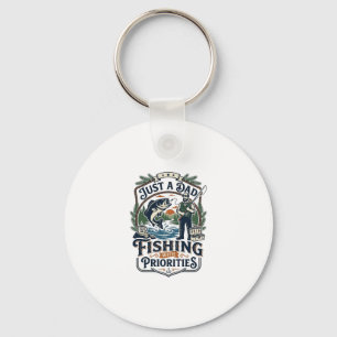 Father Day Fishing Dad Shirt Just A Dad With Fishi Key Ring