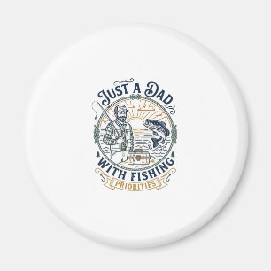 Father Day Fishing Dad Shirt Just A Dad With Fishi Magnet