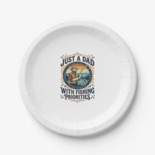 Father Day Fishing Dad Shirt Just A Dad With Fishi Paper Plate