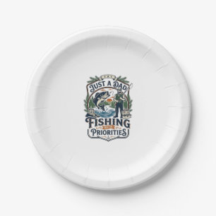 Father Day Fishing Dad Shirt Just A Dad With Fishi Paper Plate