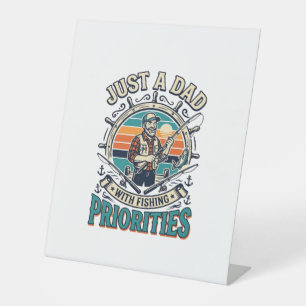 Father Day Fishing Dad Shirt Just A Dad With Fishi Pedestal Sign