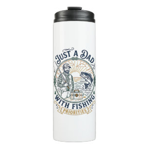 Father Day Fishing Dad Shirt Just A Dad With Fishi Thermal Tumbler