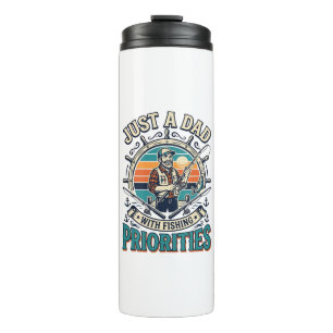 Father Day Fishing Dad Shirt Just A Dad With Fishi Thermal Tumbler