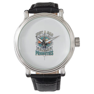 Father Day Fishing Dad Shirt Just A Dad With Fishi Watch
