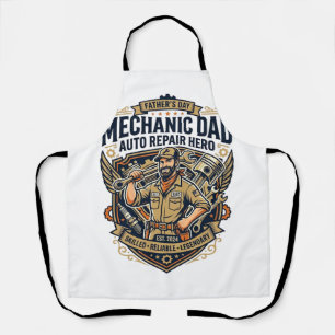 Father Day Mechanic Dad Shirt Funny Working Dad Gi Apron