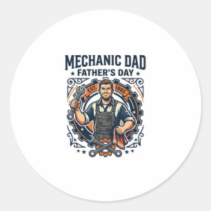 Father Day Mechanic Dad Shirt Funny Working Dad Gi Classic Round Sticker