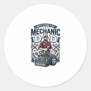 Father Day Mechanic Dad Shirt Funny Working Dad Gi Classic Round Sticker