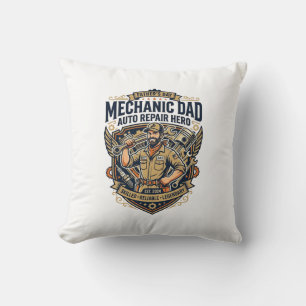 Father Day Mechanic Dad Shirt Funny Working Dad Gi Cushion