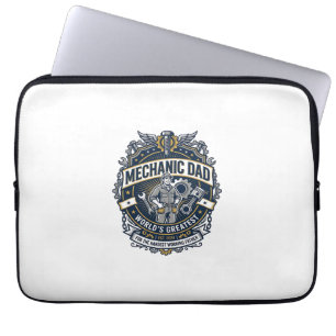 Father Day Mechanic Dad Shirt Funny Working Dad Gi Laptop Sleeve